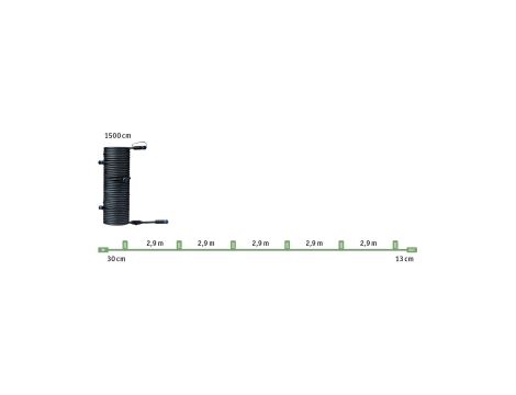 Przewód połączeniowy Plug & Shine 15m 1in-7out IP68 24V czarny tworzywo sztuczne