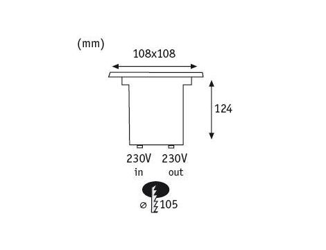 Oprawa najazdowa SPECIAL LED 3.5W 230lm 2700K IP67 230V 108x108mm stal szlachetna / metal - 6