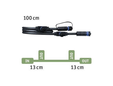 Przewód połączeniowy Plug & Shine 1m 1in-3out IP68 24V czarny / tworzywo sztuczne