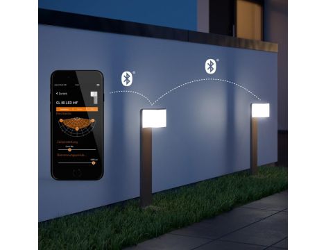 Oprawa ogrodowa z czujnikiem ruchu i zmierzchu STEINEL GL 80 SC iHF Bluetooth Mesh 9,1W 650lm 3000K IP44 IK03 230V antracyt / aluminium - 6