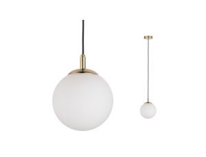 Lampa wisząca MENJA Neordic max. 1x20W E27 230V  biały / mosiądz szczotkowany