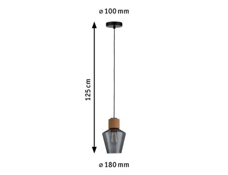 Lampa wisząca Neordic EDLA max.1x20W E27 230V szkło przydymione / korek - 6