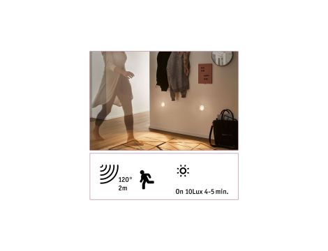 Oprawa przyschodowa WALL LED czujnik ruchu i zmierzchu okrągła 1.1W 65 lm 2700K 230V biały / tworzywo sztuczne - 4