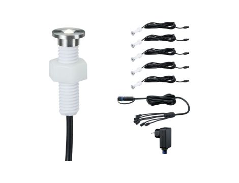 Zestaw opraw Plug & Shine MicroPen II 5x0,2W 3000K IP67 24V srebrny / stal