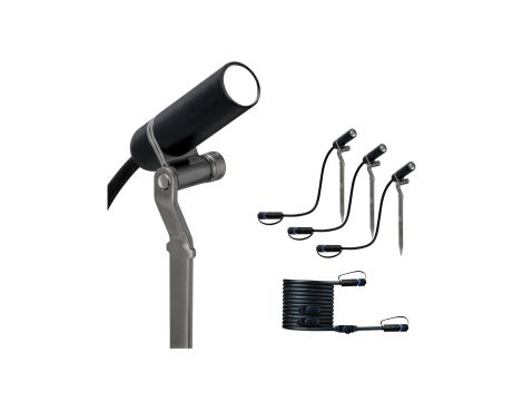 Zestaw opraw do rozbudowy Plug & Shine PLANTINI 3x2W 3000K IP65 24V antracyt / aluminium