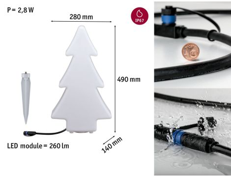 Oprawa ogrodowa Plug & Shine CHOINKA LED DIM 2.8W 3000K 260lm IP67 24V biały / tworzywo - 3