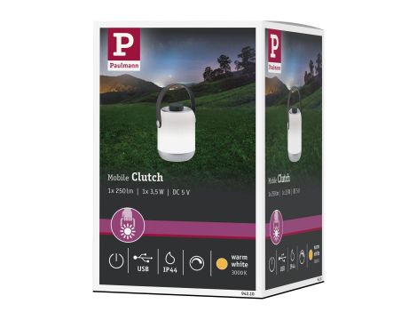 Lampka kempingowa stołowa CLUTCH IP44 1.6W 3000K 5V USB DIM  szary / tworzywo sztuczne - 8