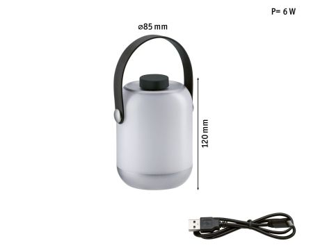 Lampka kempingowa stołowa CLUTCH IP44 1.6W 3000K 5V USB DIM  szary / tworzywo sztuczne - 6