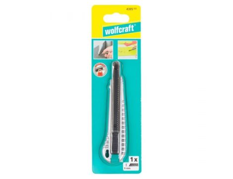 Nóż z ostrzem 9 mm pro-sharp, metalowy, Wolfcraft - 2