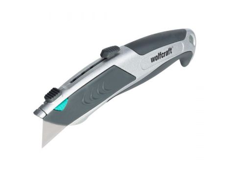 Nóż z ostrzem trapezowym, automatyczna wymiana ostrza, Profi Wolfcraft