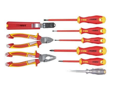 Zestaw 9 narzędzi dla elektryka FELO - kieszeń na pas