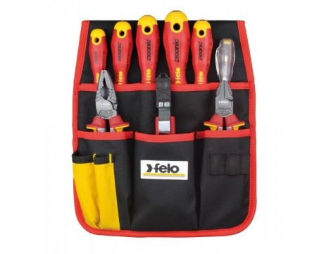 Zestaw 9 narzędzi dla elektryka FELO - kieszeń na pas - 2