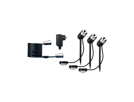 Zestaw opraw Plug & Shine PIKE  3x3,5W 3000K IP67 24V antracyt / tworzywo sztuczne