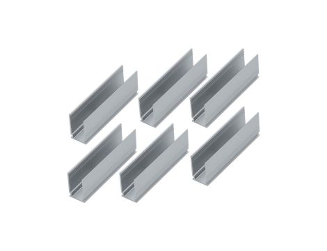Klips mocujący do taśm LED Plug & Shine 6 sztuk srebrny / aluminium