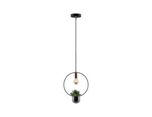 Lampa wisząca z doniczką NEORDIC TASJA E27 max.1x20W 230V czarny / miedziany / metal - image 2