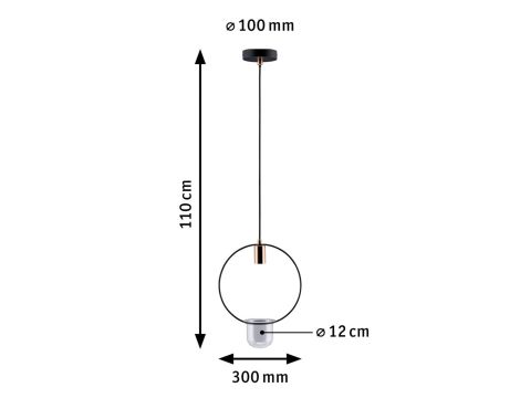 Lampa wisząca z doniczką NEORDIC TASJA E27 max.1x20W 230V czarny / miedziany / metal - 6