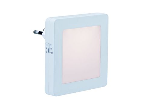 Lampka wtykowa nocna EASBY kwadratowa z czujnikiem zmierzchu 0,7lm 3000K biały / tworzywo sztuczne