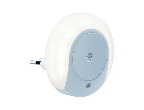 Lampka wtykowa nocna HORBY z czujnikiem dźwięku + zmierzchu 45lm 3000K biały / tworzywo sztuczne