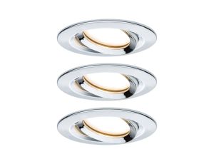 Oprawa do wbudowania NOVA PLUS COIN LED DIM wychylna zestaw 3x6W 470lm 93mm 2700K IP65 230V chrom