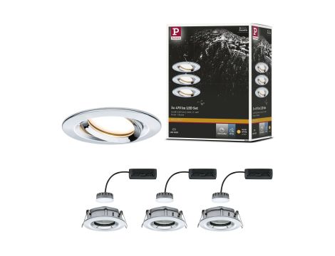 Oprawa do wbudowania NOVA PLUS COIN LED DIM wychylna zestaw 3x6W 470lm 93mm 2700K IP65 230V chrom - 7