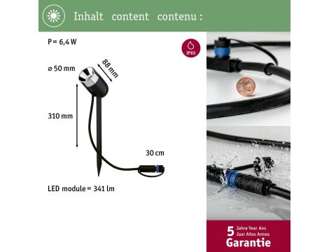Reflektor ogrodowy Plug & Shine PIKE 2.2W 240lm 3000K IP65 24V antracyt - 4