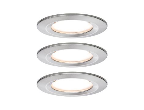 Oprawa do wbudowania NOVA COIN LED stała zestaw 6W 470lm 78mm 2700K IP44 230V szczotkowane żelazo