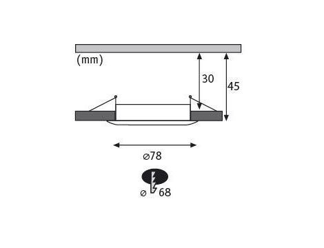 Oprawa do wbudowania NOVA COIN LED stała zestaw 6W 470lm 78mm 2700K IP44 230V szczotkowane żelazo - 6