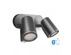 Oprawa elewacyjna z dwoma czujnikami ruchu i zmierzchu  SPOT DUO SC Bluetooth Mesh PIR 2x7W 1024lm 3000K IP44  IK03 230V antracyt / aluminium