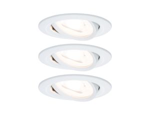 Oprawa do wbudowania NOVA LED wychylna zestaw 3xGU10 6.5W 460lm 84mm 2700K  230V biały mat / aluminium