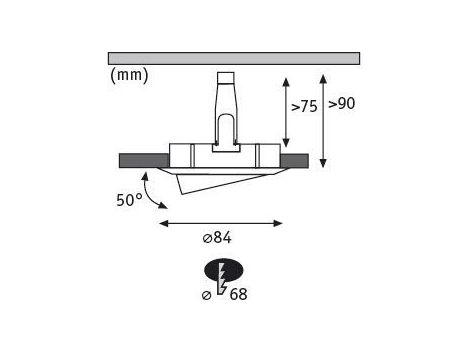 Oprawa do wbudowania NOVA LED wychylna GU10 6.5W 460lm 84mm 2700K IP23 230V aluminium - 6