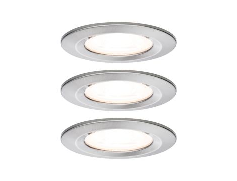 Oprawa do wbudowania NOVA LED stała 3xGU10 6.5W 460lm 78mm 2700K IP44 230V szczotkowane żelazo / aluminium
