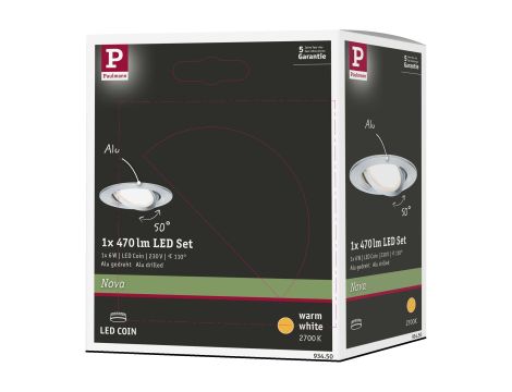 Oprawa do wbudowania NOVA COIN LED wychylna 6W 470lm 84mm 2700K IP23 230V aluminium - 5