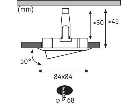 Oprawa do wbudowania NOVA COIN LED wychylna 6W 470lm 84x84mm 2700K IP23 230V biały mat - 4