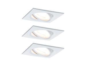 Oprawa do wbudowania NOVA COIN LED wychylna zestaw 3x6W 470lm 84x84mm 2700K IP23 230V biały mat
