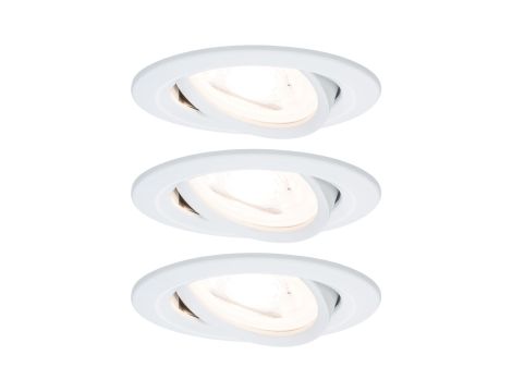 Oprawa do wbudowania NOVA LED DIM wychylna zestaw  GU10 6.5W 460lm 84mm 2700K IP23 230V biały mat