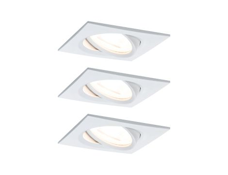 Oprawa do wbudowania NOVA LED DIM wychylna zestaw 3xGU10 6.5W 460lm 84x84mm 2700K IP23 230V biały mat