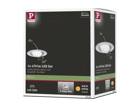 Oprawa do wbudowania NOVA COIN LED DIM wychylna 6W 470lm 84mm 2700K IP23 230V biały mat - 6