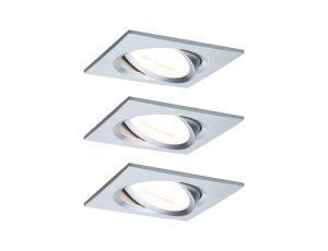 Oprawa do wbudowania NOVA COIN LED DIM wychylna zestaw 3x6W 470lm 84x84mm 2700K IP23 230V aluminium