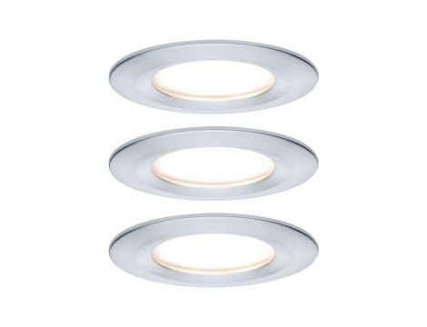 Oprawa do wbudowania NOVA COIN LED DIM stała zestaw 3x6W 470lm 78mm 2700K IP44 230V aluminium