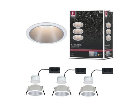 Oprawa do wbudowania COLE COIN LED 3-STEP DIM zestaw 3x6W 470lm 2700K IP44 230V biały / srebrny matowy - 10