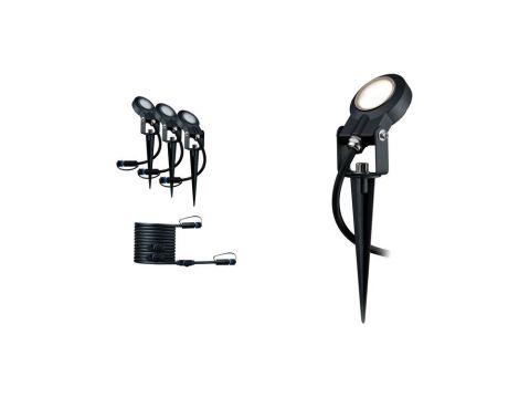 Reflektor ogrodowy Plug & Shine STING zestaw przedłużający 3x6W 3000K 520lm DIM IP67 24V antracyt / aluminum - 3