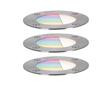 Zestaw opraw Plug & Shine FLOOR SH Zigbee RGBW 3x3.6W IP65 24V srebrny / metal - 2