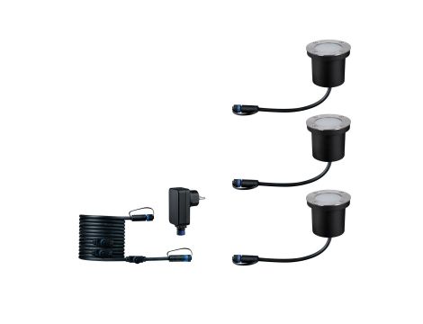 Zestaw opraw Plug & Shine FLOOR SH Zigbee RGBW 3x3.6W IP65 24V srebrny / metal - 3