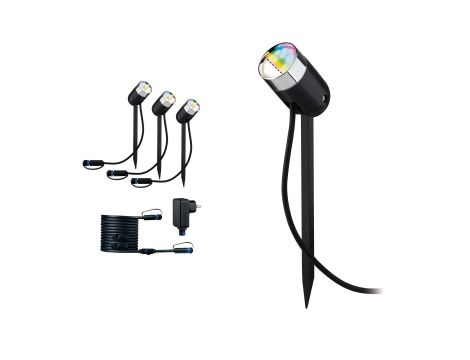 Zestaw opraw Plug & Shine PIKE 3x4,5W RGBW SH Zigbee IP67 24V antracyt / tworzywo sztuczne - 3