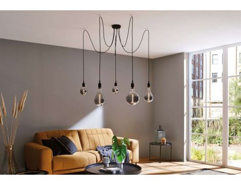 Lampa wisząca KETIL Neordic E27 max 5x60W IP20 230V czarny / metal / tworzywo sztuczne - 5