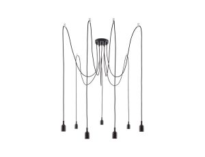 Lampa wisząca KETIL Neordic E27 max. 7x60W IP20 230V czarny / metal / tworzywo sztuczne - image 2