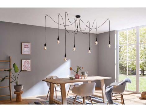 Lampa wisząca KETIL Neordic E27 max. 7x60W IP20 230V czarny / metal / tworzywo sztuczne - 5