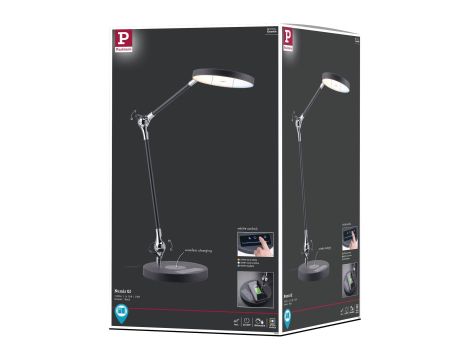 Lampka biurkowa NUMIS QI LED 11W 2700K-6500K 1000lm DIM + ładowanie indukcyjne 230V czarny / aluminium - 7