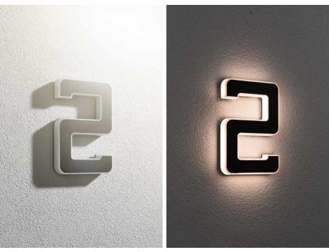 Oprawa elewacyjna SOLAR LED numer domu 2 3000K IP44 wymienny akumulator / czarny / tworzywo sztuczne - 2