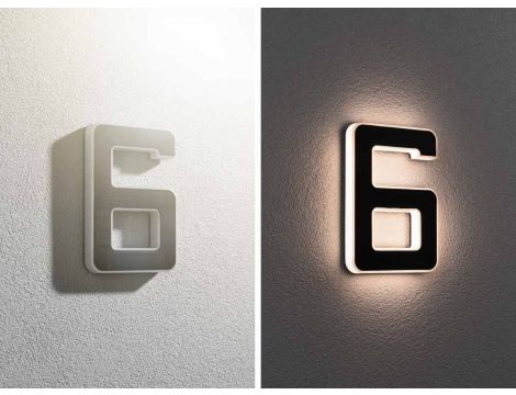 Oprawa elewacyjna SOLAR LED numer domu 6 3000K IP44 wymienny akumulator / czarny / tworzywo sztuczne - 2